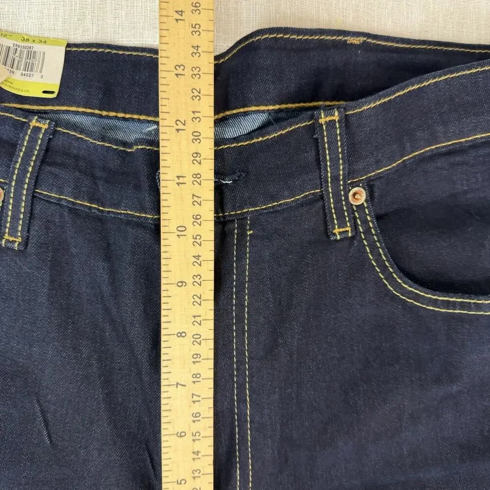 NEW Levis 512 Slim Taper Men's‎ Sz 38x34 Jeans Blue Denim Stretch Dark Wash NWT